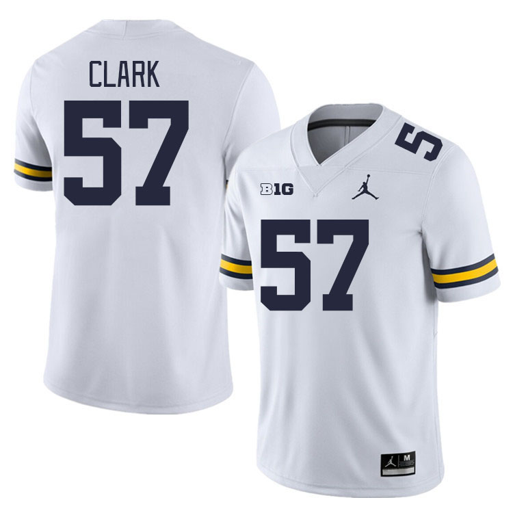 Michigan Wolverines #57 Frank Clark College Football Jerseys Stitched Sale-White